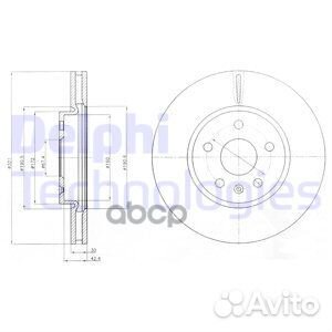 Тормозной диск 2шт в упаковке BG4189C Delphi