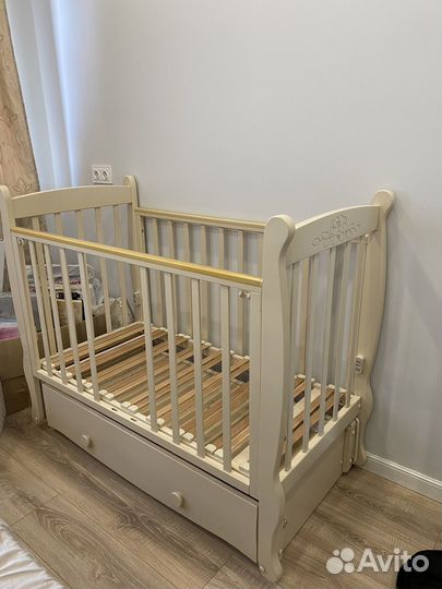 Детская кроватка и комод красная звезда елисей