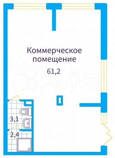 Свободного назначения, 61.2 м²