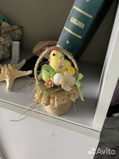 Корзина пасха декор