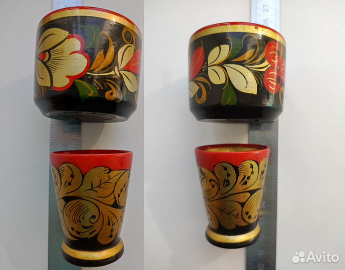 Ложки, солонка, стопка хохлома СССР