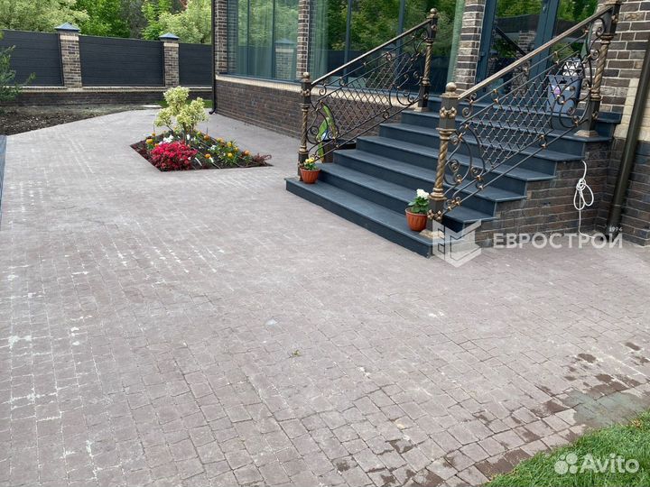 Тротуарная плитка, брусчатка, бордюры