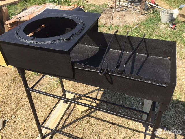 Мангал с подставкой под казан