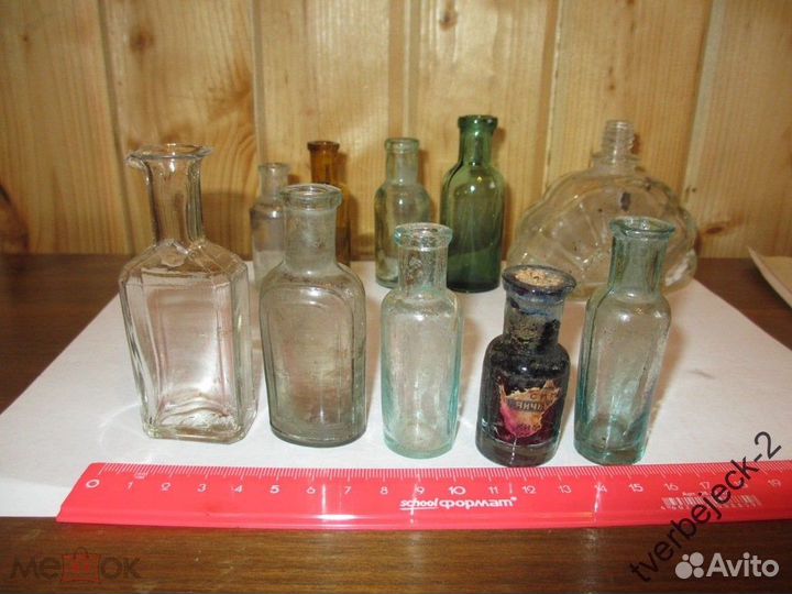 Старинный пузырёк старинные пузырьки набор 10 шт