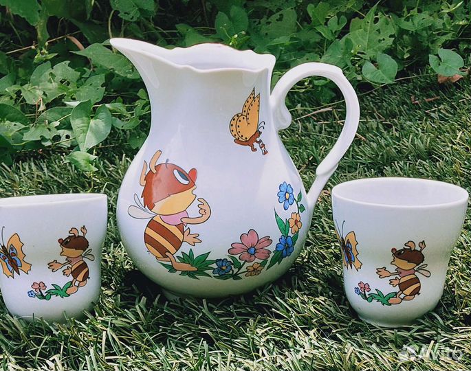 Кувшин, 6 стаканов Винтаж