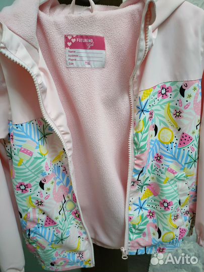 Ветровка на флисе для девочки 116