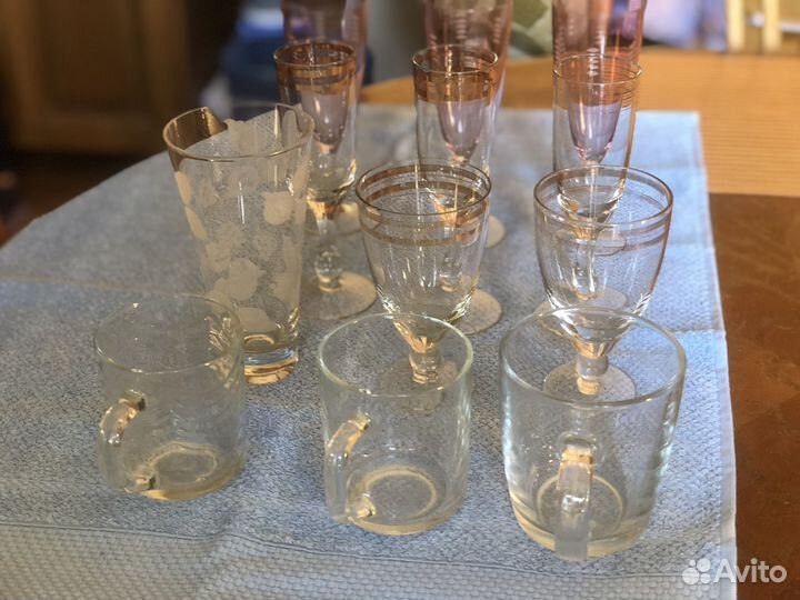 Рюмки и бокалы цветное стекло СССР