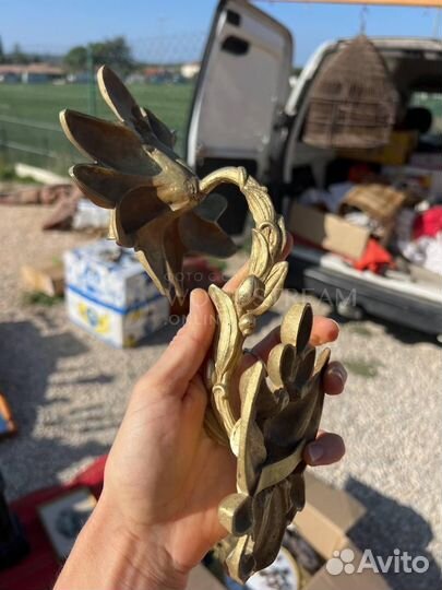 Крючок настенный винтаж бронза Франция