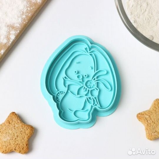 Форма для печенья «Зайка в пижаме», штамп, вырубка