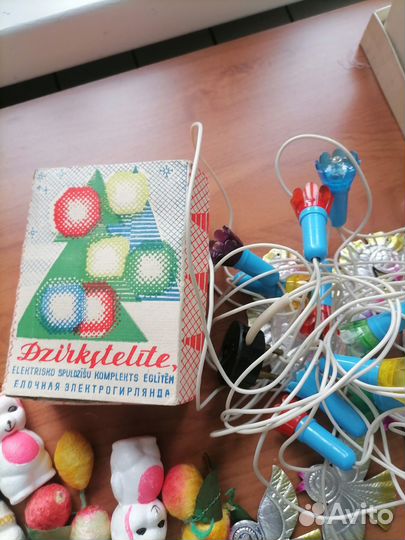 Елочные игрушки СССР, гирлянды, дед Мороз