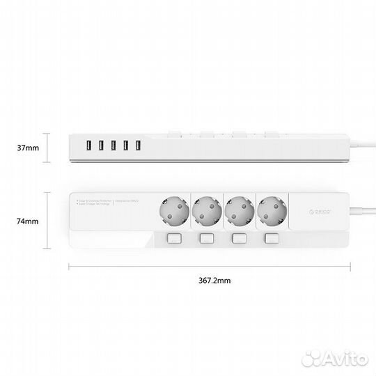 Orico OSJ-4A5U,сетевой фильтр + зарядное(Новый)