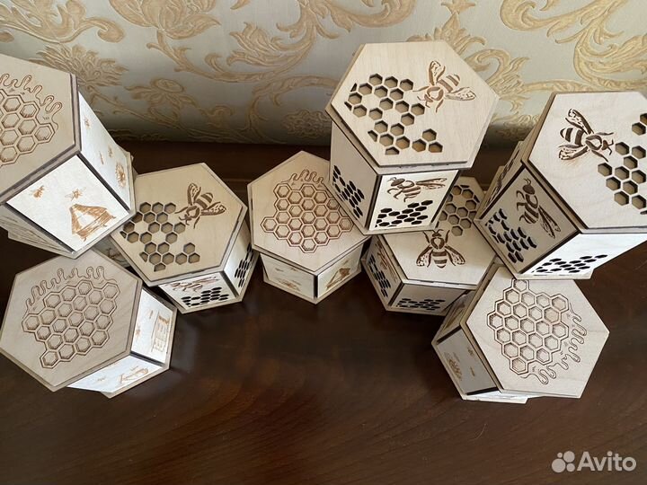 Подарочная упаковка для меда, дерево