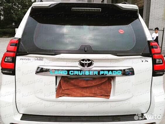 Спойлер Prado 150 / GX 460 под стекло, белый+чёрны