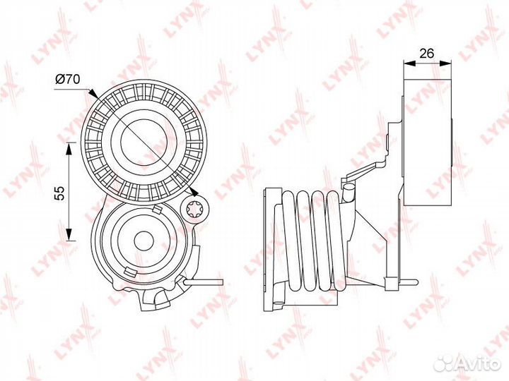 Натяжитель приводного ремня lynxauto PT-3198