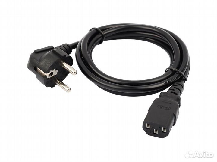 Шнур сетевой угловая вилка- С13 разъем 3*0,75 1,5м