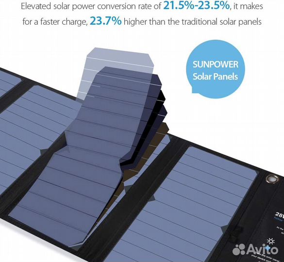 Солнечная панель (батарея) складная BigBlue 3 28 В