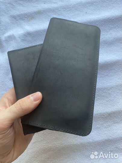 Кошелек и обложка на паспорт ручной работы