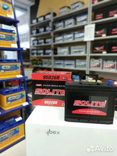 Аккумулятор 85Ah Solite 95D26R 650A прямой полярно