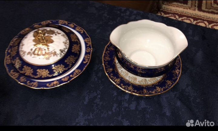 Столовый сервиз «Кобальт» Золотая роза