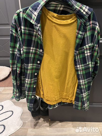 Рубашка в клетку оверсайз женская