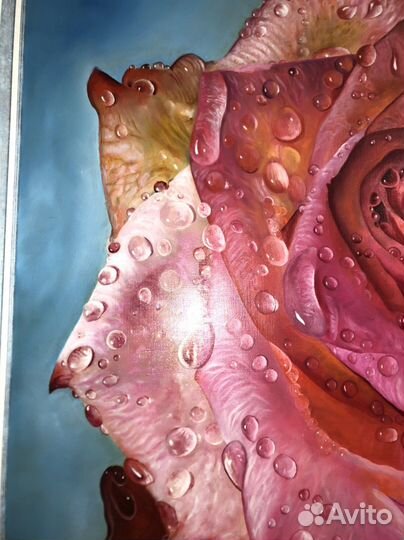 Роза к 8 марта. Картина маслом на холсте