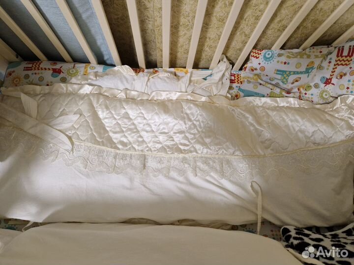 Бортики с балдахином золотой гусь