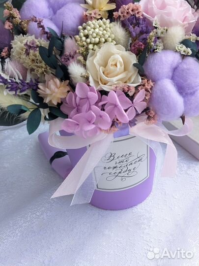 Букет композиция из стабилизированных цветов