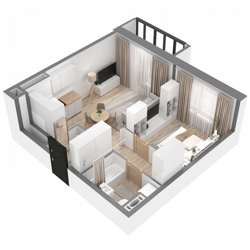 1-к. квартира, 42,1 м², 2/23 эт.