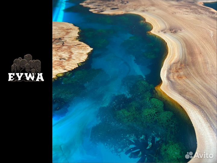 Стол из капового карагача с подсветкой