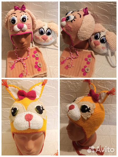 Шапка вязанная для девочки (разные внутри)