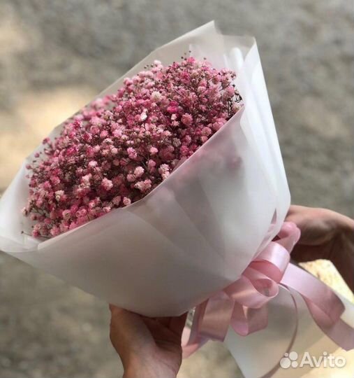 Букет из гипсофилы, радужна гипсофила, доставка