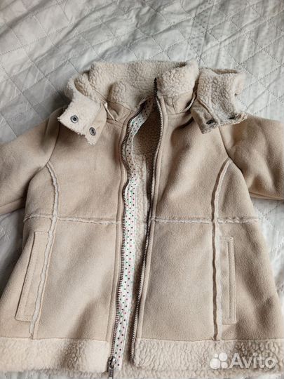Дубленка и шубка на девочку 86