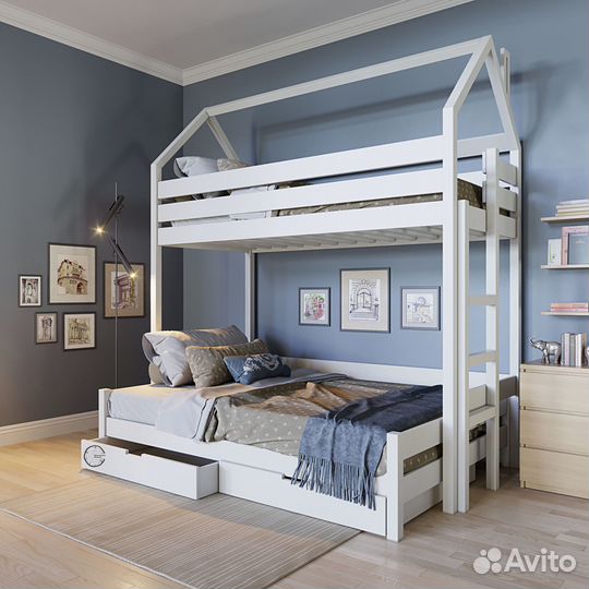 Двухъярусная кровать из сосны