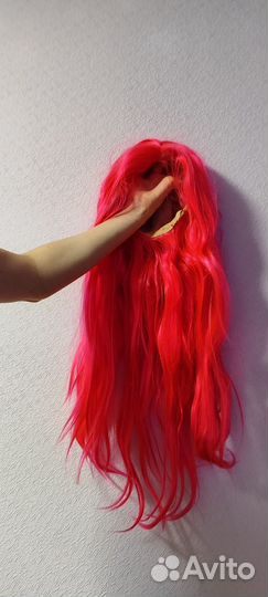 Парик на сетке розовый