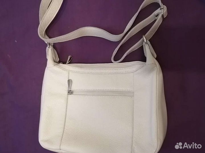 Сумка белая кожаная