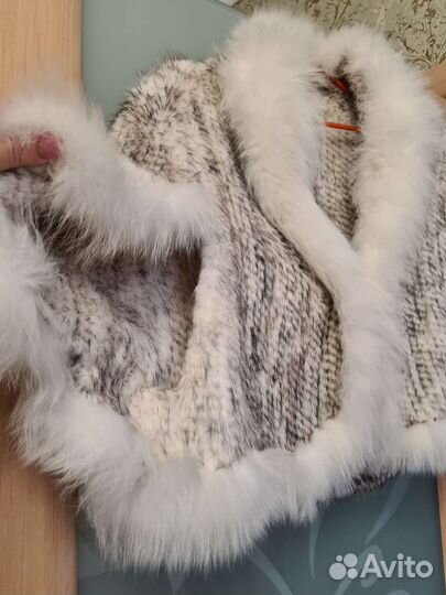 Шубка манто накидка норковая белая 46