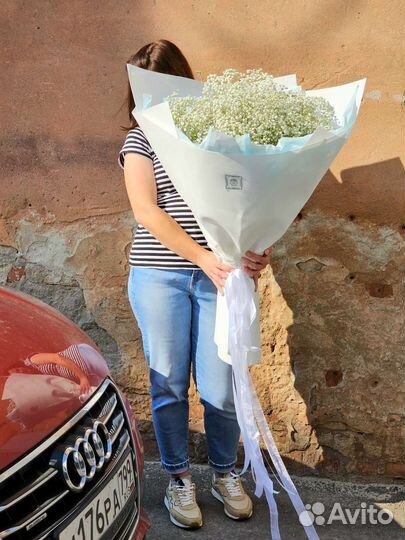 Букет белой гипсофилы гигант с доставкой