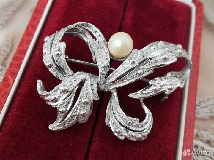 Серебряная брошь 800 проба Вторая половина 20 века
