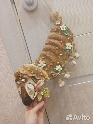 Такса ручной работы, интерьер, авторская игрушка