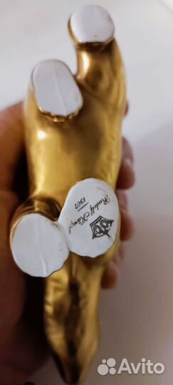 Фарфоровая фигурка Медведь малый, матовое золото