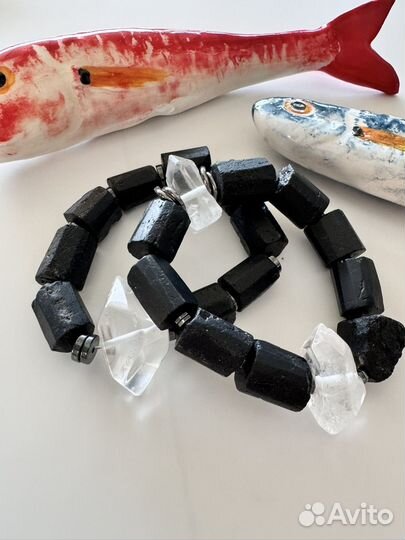 Браслет из черного турмалина женский