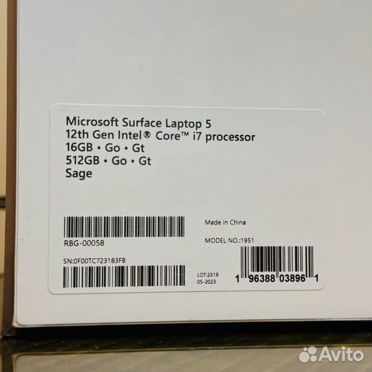 Ноутбук Microsoft Surface Laptop 5 13.5