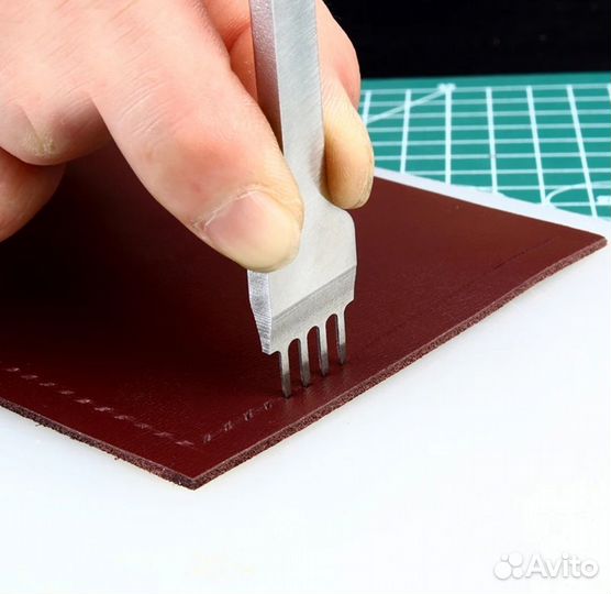 Строчные ромбовидные пробойники для кожи 6мм