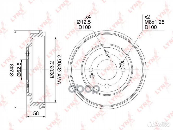 BM-1072 Барабан тормозной hyundai getz 02- с AB