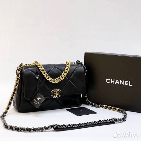 Сумка женская кожаная Chanel 19 через плечо 5 цвет