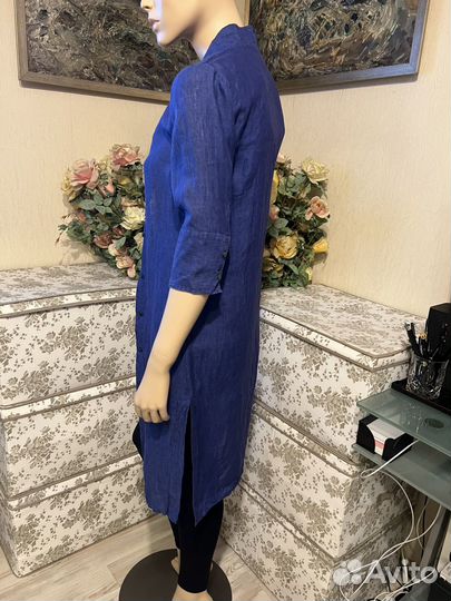 Дизайнерская рубашка-накидка лён Blanckelly