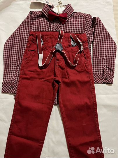 Костюм: брюки с рубашкой для мальчика 6 лет