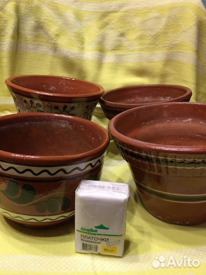 Комплект горшков керамических СССР