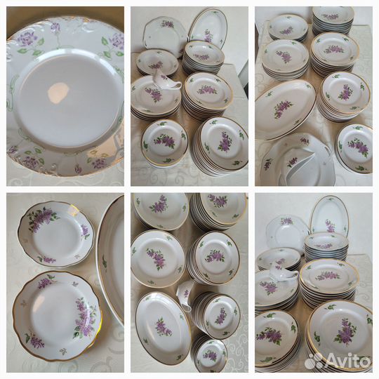 Сервиз дулево сирень тарелки блюдо кузнецов