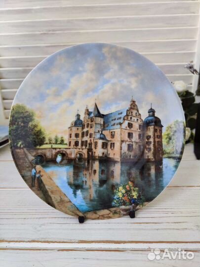 Замки на воде, декоративная тарелка 5 разных